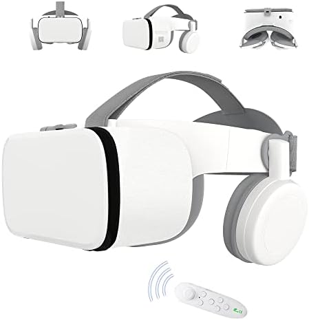 Fone de ouvido de realidade virtual para fone de ouvido VR com controle remoto 3D para filmes e jogos de óculos Bluetooth VR