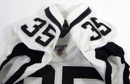 2019 Jacksonville Jaguars Parry Nickerson #35 Jogo emitido White Jersey 25 100 P - Jerseys de Jerseys usados ​​na NFL não assinada