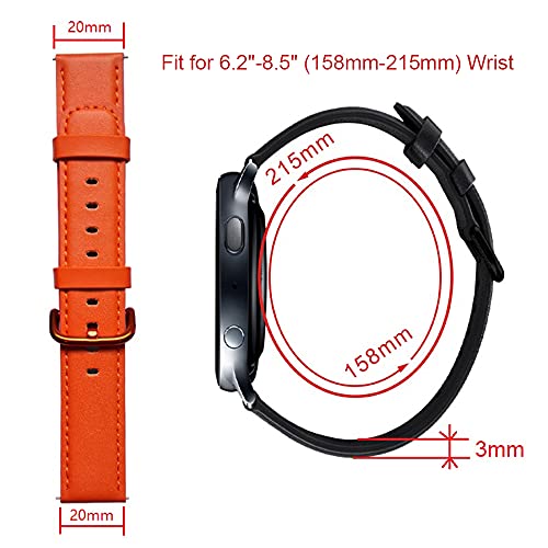 AISPORTS de 20 mm Redução rápida Banda de relógio compatível para Samsung Galaxy Watch 42mm Couro de banda para homens, banda de substituição de pulseira esportiva respirável suave para o Galaxy Watch 3 41mm/ativo 2/ativo