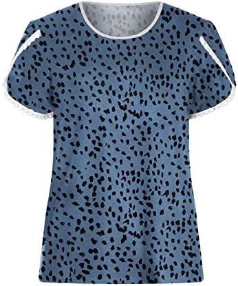 Moda de moda leopardo camiseta de camisa da tripula