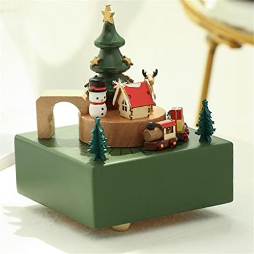 Klhhg Wood Carousel Christmas Music Box Little Girl Girl Birthday Gift Furnishings Decorações retro Caixa de música