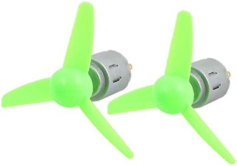 X-Dree 2pcs DC 3V 0,13A 17000rpm RC Toys Motor 3 palhetas 80mm DIA Plástico Prop Green (2pcs DC 3V 0,13A 17000 rpm RC Giocattoli Motore