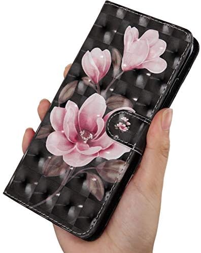 Gyhoya Compatível com a caixa da carteira Samsung Galaxy A04S, caixa de couro Galaxy A04S Caixa de couro Folio com pulseira de pulso e estojo de choque magnético de Kickstand para Samsung Galaxy A04s Lotus BX