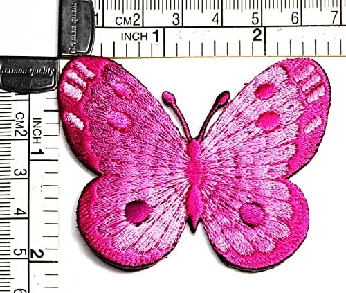 Kleenplus 2pcs. Patch de borboleta rosa linda borboleta desenho animado Appliques artesanal artesanal bebê garoto menina menina roupas roupas de fantasia de fantasia Diy