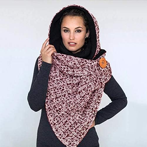 Lenço de impressão de babador de inverno moda casual lenços macios femininos de botão quente shawls lenço lenços de clima frio quentes senhora