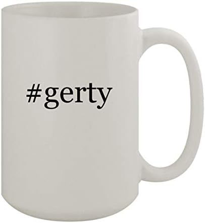 Presentes Knick Knack #Gerty - Caneca de café branca de 15oz de cerâmica, branco