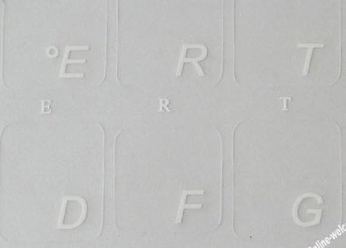 Adesivos de teclado de fundo transparentes português com letras brancas para laptops de computador para desktop
