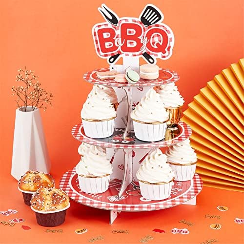 Decorações de chá de bebê para churrasco bebê q bolo stand para mesa de verão churrasco de decoração de decoração de bolo com