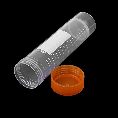 BCP 30-Pieces 50ml de fundo plástico de fundo plano Tubo de frasco graduado com tampa de parafuso