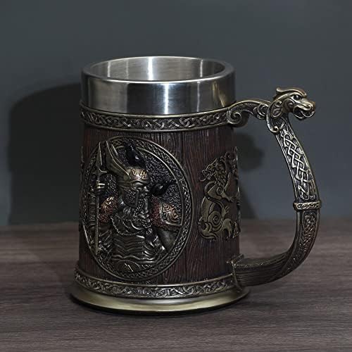 Viking Odin mjolnir bebendo caneca de caneca runa Stein, canecas de 20 onças viking, copo de café de tanques odin, caneca de tanque