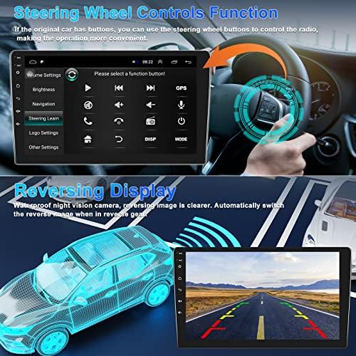 Android Car Séreo para Ford Mustang 2015-2020 Unidade de cabeça de 9 polegadas de 9 polegadas Rádio Multimídia Player Bluetooth FM WiFi GPS Mirror Link Screen Split+Câmera traseira e microfone