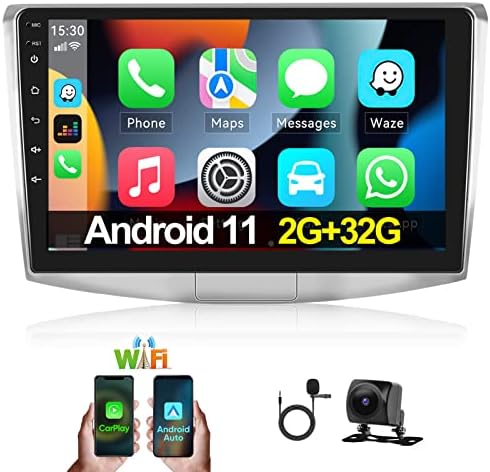 Android de Camecho 11 estéreo para VW Passat B6 B7 B8 CC 2007-2015, 2 GB de RAM+32g ROM, INFERIÇÃO DE CARPLAY ANDROID GPS HIFI FM RDS+AHD Câmera de backup