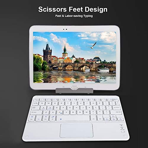 Teclado de touchpad bluetooth Ashata, teclado sem fio portátil com touchpad, teclado de 9 polegadas de tesoura Ultra Slim