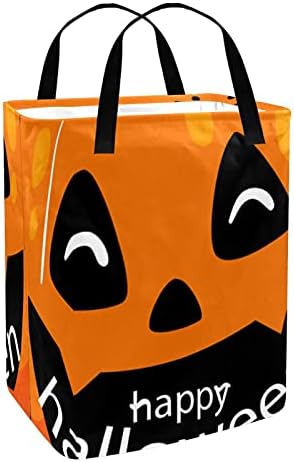Feliz Halloween Pumpkin Laundry Basket Bin Bin de armazenamento com alças para cesto, quarto de crianças, armazenamento de brinquedos
