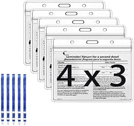 Tampa do cartão de vacinação de vacinação CDC 4 x 3 polegadas portador de imunização do cartão de imunização Clear Protetor