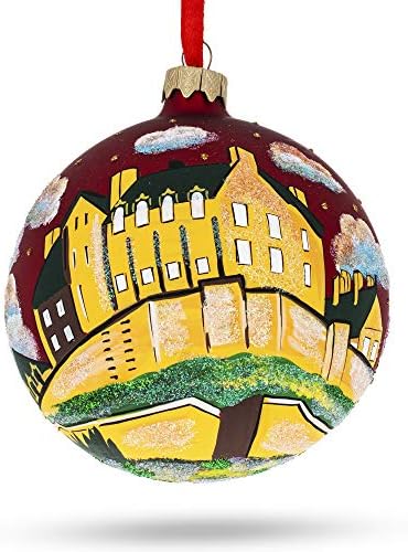 Castelo de Edimburgo, Escócia Bola de vidro Ball Christmas Ornamento de 4 polegadas