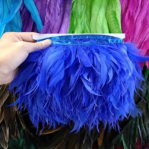 Pumcraft 1yards 1 Yards Blue Natural Turquia e Avestruz Fita de penas 10-15cm/4-6 polegadas para festas de casamento