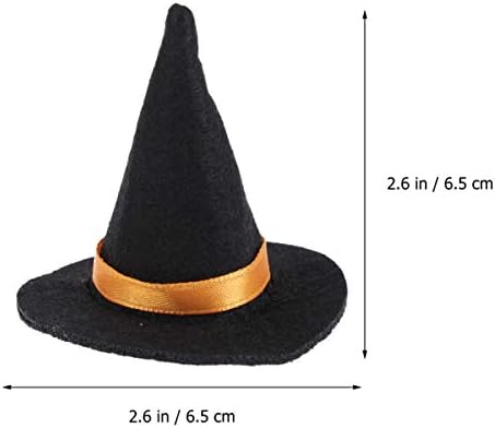 Sewacc mini Sombreos 6pcs mini chapéus de bruxa de feltro de halloween mini decoração de garrafa de vinhos decoração