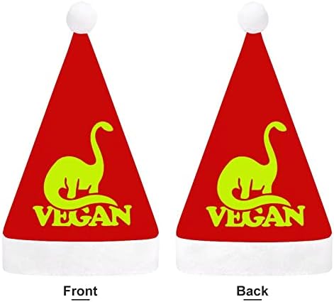 Chapéu de Natal de Dinosaur Vegan Papai Noel Chapé