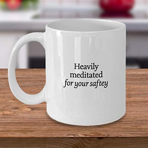 Positividade de caneca fortemente meditada Presente de chá de chá engraçado para mulheres Professores de meditação de ioga presentes