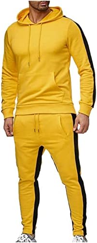 CTTERELA MEN MEN BLACK e AMARELO ATUALIZACO ATRILHO COLEGEM SORTE SWORTS ATHETIC Running 2 peças Treinamento para homens