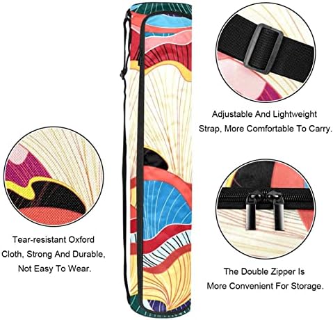Tradicional Pattern Classical Yoga Mat Bags Full-Zip Yoga Carry Bag for Man Men, Exercício de ioga portador com cinta ajustável