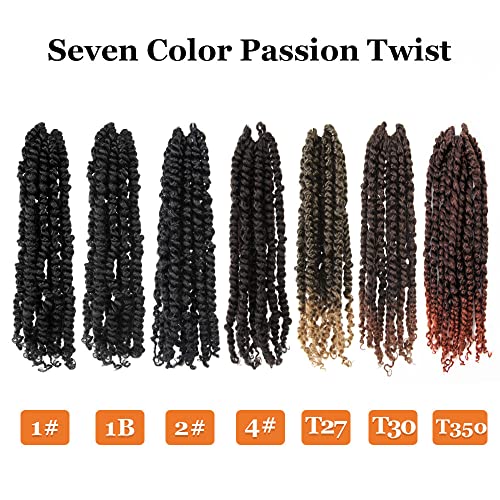 Cabelo de torção paixão 14 polegadas 7 pacotes de paixão curta de paixão pré-torcida Twist Hair Hair Pré-loopado Paixão de crochê
