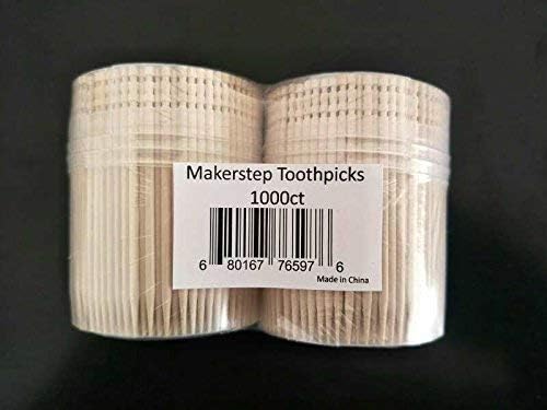 MakerStep 1000 palitos de madeira ornamentam alça em palitos de dente o recipiente do recipiente de 500 pacotes de 500, bom