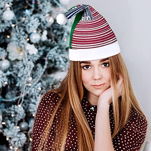 American Flag Line Straight Funnic Chattle Hat de lantejoulas Papai Noel Hats para homens Decorações de festas de Natal de Natal