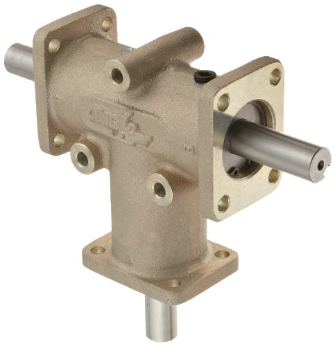 Andantex R3303-2 Angle de ângulo reto Anglgear Drive de engrenagem, montagem universal, dois eixos de saída, 3 flanges, polegadas,