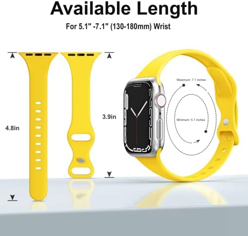 Tighesen 5 Bandas esportivas de embalagem compatíveis com a banda Apple Watch 38mm 40mm 41mm 42mm 44mm 45mm 49mm para mulheres/homens
