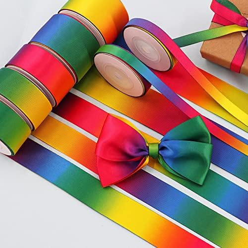 5 jardas de fita de fita de arco -íris fita colorida de tecido colorida para artesanato, suprimentos de embrulho de presente de férias,