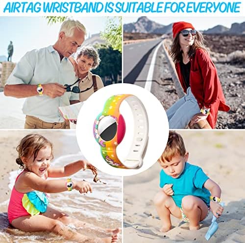 Pulseira rquti- airtag para crianças, rastreador de etiquetas de ar de pulseira elástica, tampa da caixa do suporte de silicone para airtag