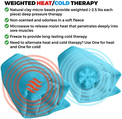 Almofadas de aquecimento por microondas conjuntos de 2 almofada de calor úmida para dores nas costas, pescoço e ombros, nervos, cólicas,