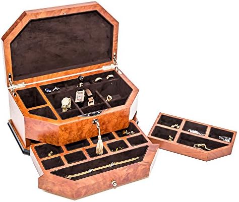 Bello Collezioni - Palazzo Camarzzini Luxury Briarwood Men/Women's Jewelry Box. Feito na Itália