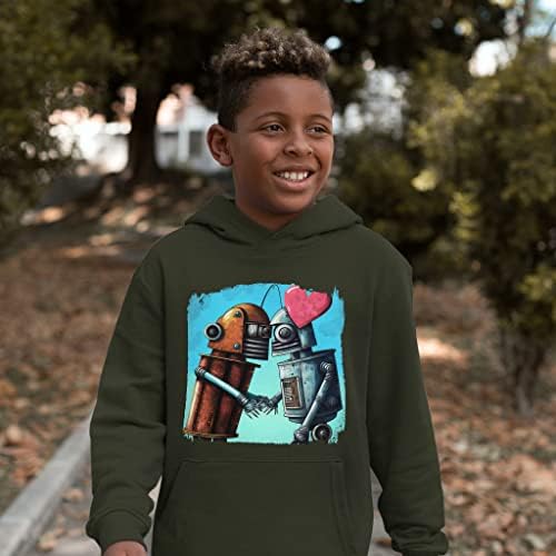 Robot Design Kids 'Sponge Fleece Hoodie - Hoodie Kawaii Kids - Hoodie temático para crianças