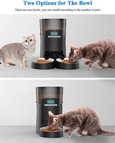 Alimentador de gatos automáticos para 2 gatos 4.5l, alimentador de animais de estimação inteligente Wi-Fi, dispensador de alimentos para gatos para gatos e cães, controle de aplicativos, dessecante, gravador de voz, tigela de aço inoxidável 1-6 refeições por dia