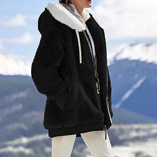Auimank de inverno Casacos para mulheres, casaco de peles Faux para MUJER FAUX FUL JACETS PLUSH MANUS LONGE