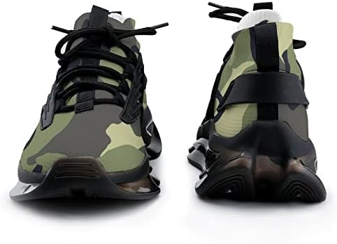 Sapatos de camuflagem gjetfdap para homens homens de corrida tênis femininos confortáveis ​​tênis leves tênis de tênis Sapatos camuflados, preto 3,11