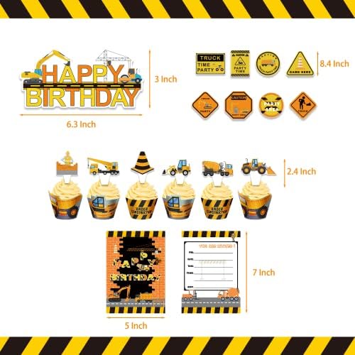 Faça de festas de aniversário de construção, 207 PCs Dump Truck Party Decoration for Boys Kids Birthday Party -