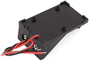 X-Dree Bilhas de plástico preto Suporte de caixa para 1 x 9V Bateria W Ligações de fio (Caja de Baterías de Plástico negro