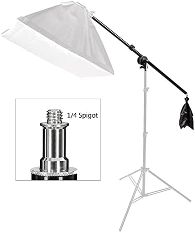 Bolluma Fotography Iluminação Braço, 2,5 pés a 4,6 pés Braço de lança ajustável com cabeça de garra e saco de areia, braço