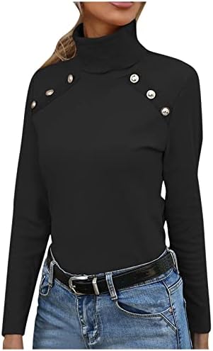 Mulheres Causal Turtleneck Knit Sweater Tops