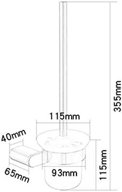 Pincel e suporte do vaso sanitário, suporte de escova de aço inoxidável com copo de vidro e escova de vaso sanitário grande para o