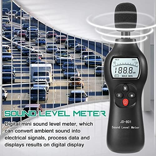 Genigw Decibel Decibel Detector Decibel Decibel Medidor de nível de som Medidor de medição LCD Medidor de decibéis de ruído LCD