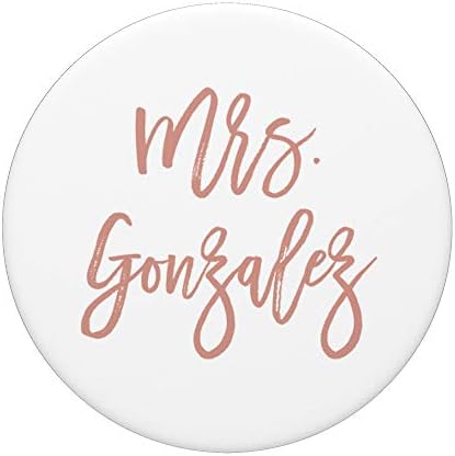Sra. Gonzalez personalizado blush rosa e branco Popsockets Swappable PopGrip