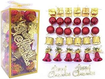 Deychen Christmas Tree Decorations Balls Bals Set Geting Ball Ornaments Decoring Decoring Drum Bell Xmas Pingents Box for