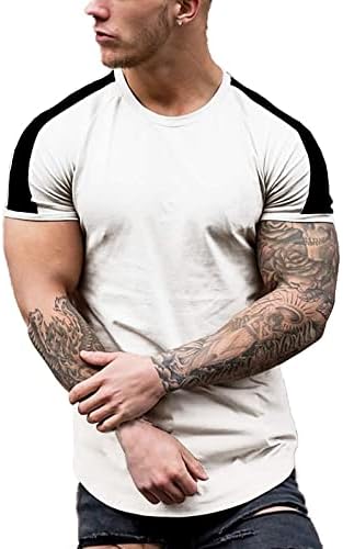 Xxbr mass de manga curta masculina Bloco de colorido de verão Tatchwork listrado ombro tampa de tshirt Slim Fit Workout Muscle