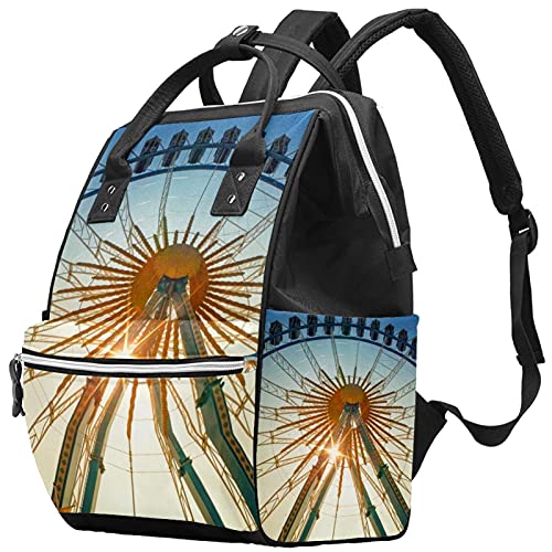 Oktoberfest Ferris Wheel Frelaper Tote Bags Mummy Backpack Back de grande capacidade Bolsa de enfermagem de enfermagem