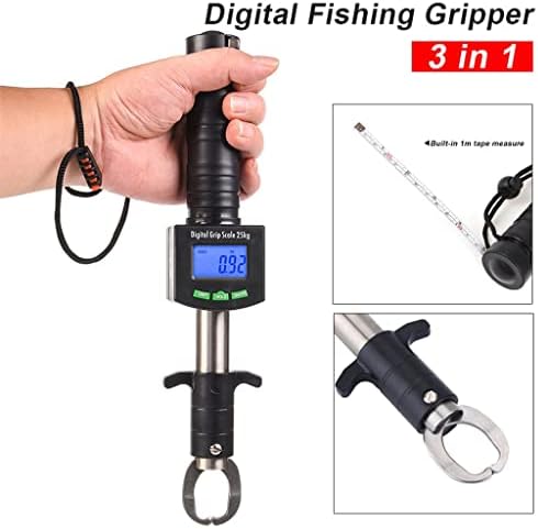 IRDFWH 3 em 1 Gripper de peixe à prova d'água Digital Grabber Scala de pesca de 1m Fita Medida Grip Peladores
